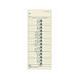 TOPS Time Cards, 500/Box (TOP 1259)