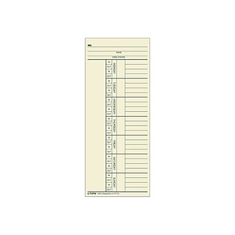 TOPS Time Cards, 100/Pack (TOP 12603)