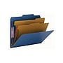 Smead Classification Folders with SafeSHIELD Fasteners, 2" Expansion, Letter Size, 2 Dividers, Dark Blue, 10/Box  (14032)~#|#~sp43815159_sc7