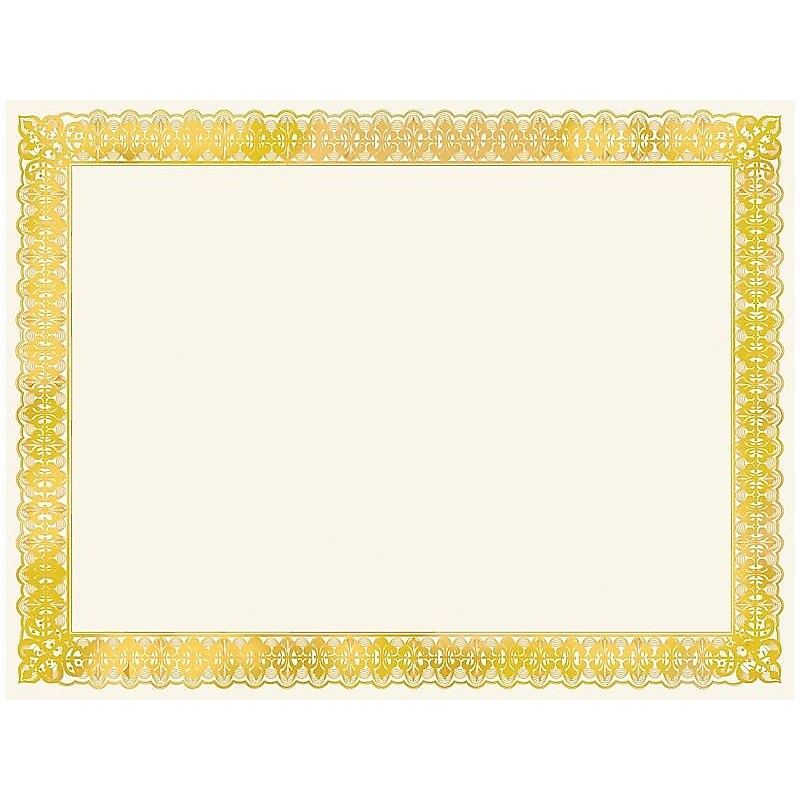 Gartner Studios Certificates, 8.5" x 11", Ivory/Gold, 15/Pack (36004-S) image 1