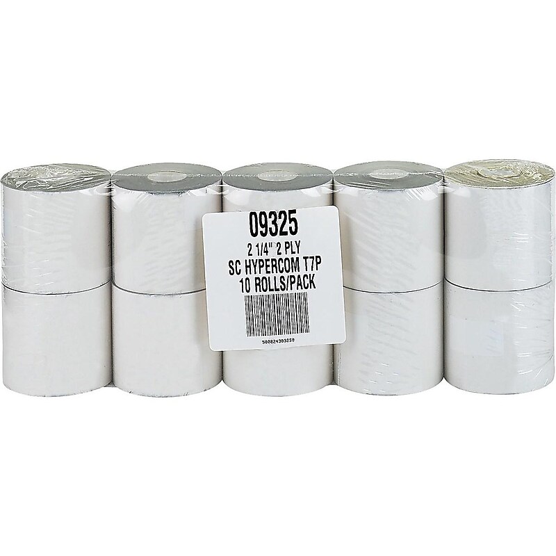 PM Company Carbonless Paper Rolls, 2-1/4" x 70', 10/Pack (09325) image 1
