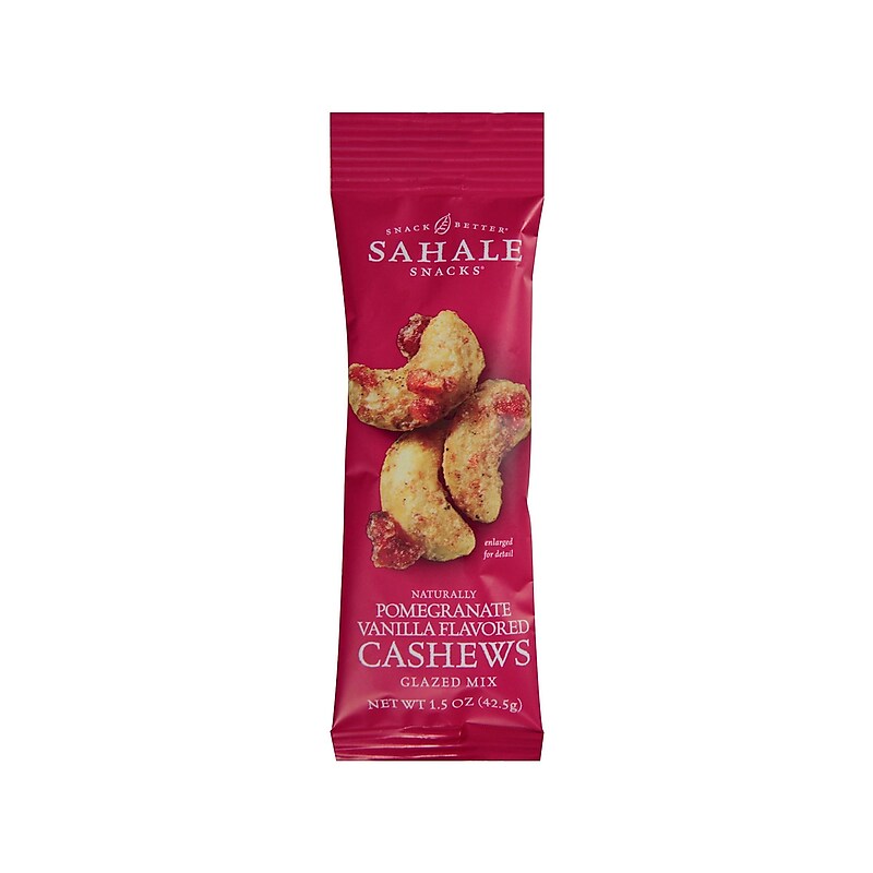 Sahale Snacks Glazed Mix Pomegranate Vanilla Cashews, 1.5 oz., 18 Bags/Pack (SMU00328) image 1