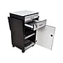 Luxor 4-Shelf Wood Mobile File Cart with Lockable Wheels, Black/Gray (WPSDD3)~#|#~sp43832338_sc7