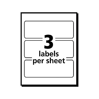 Avery Laser/Inkjet Multipurpose Labels, 1 1/2" x 3", White, 3/Sheet, 50 Sheets/Pack (5440)