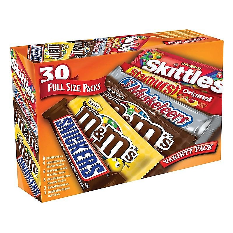 Mars Variety Pack M&M'S, SNICKERS, TWIX & 3 MUSKETEERS Milk Chocolate Pieces, 48 oz., 30 (220-00084) image 1