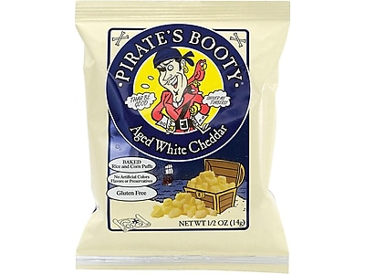 Pirate s Booty Baked Puffs  Aged White Cheddar  0.5 Oz  24 Count