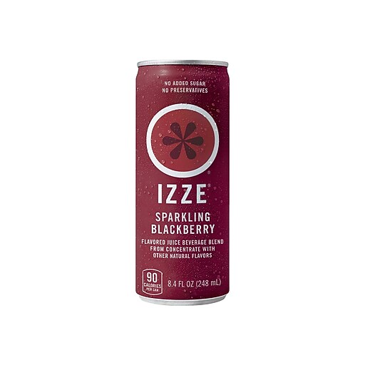 IZZE Blackberry Juice, No Sugar Added, 8.4 oz., 24/Carton (11025) Staples