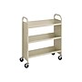 Safco 3-Shelf Metal Mobile Book Cart with Steel Swivel Wheels, Sand (5358SA)~#|#~sp43839466_sc7
