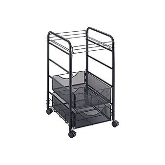 Safco Onyx Mesh Mobile File Cart with Lockable Wheels, Black (5215BL)