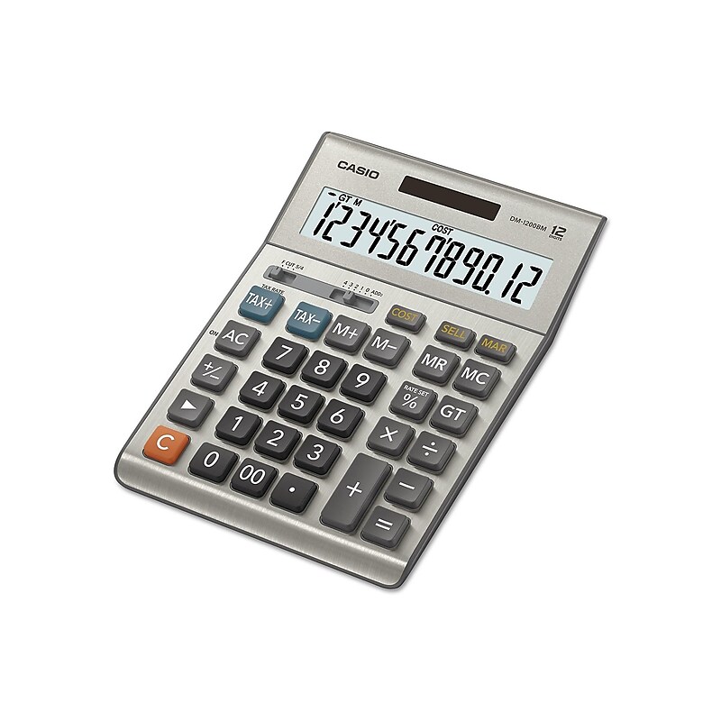 Casio DM-1200BM 12-Digit Desktop Calculator, Gray image 1