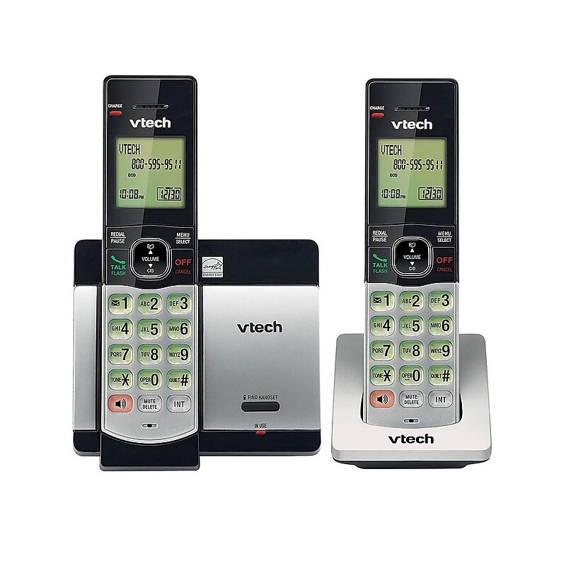 VTech CD5119-2/C86719 2-Handset Cordless Telephone, Silver/Black (CS5119-2) image 1