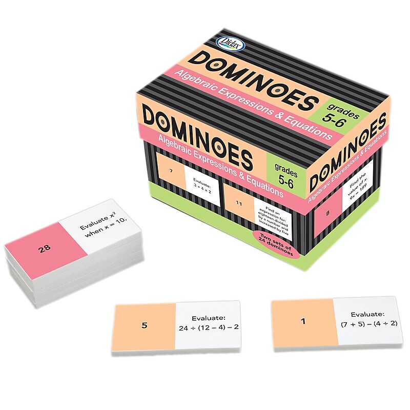 Didax Algebraic Expressions and Equations Dominoes, Grades 5-6 (DD-211241) image 1