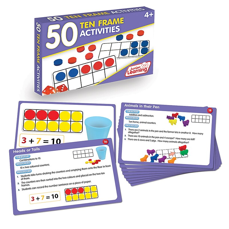 Junior Learning 50 Ten Frame Activities, Grades K-3 (JRL321) image 1