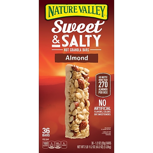 Nature Valley Sweet & Salty Nut Granola Bars, Almond, 1.2oz, 36/Box