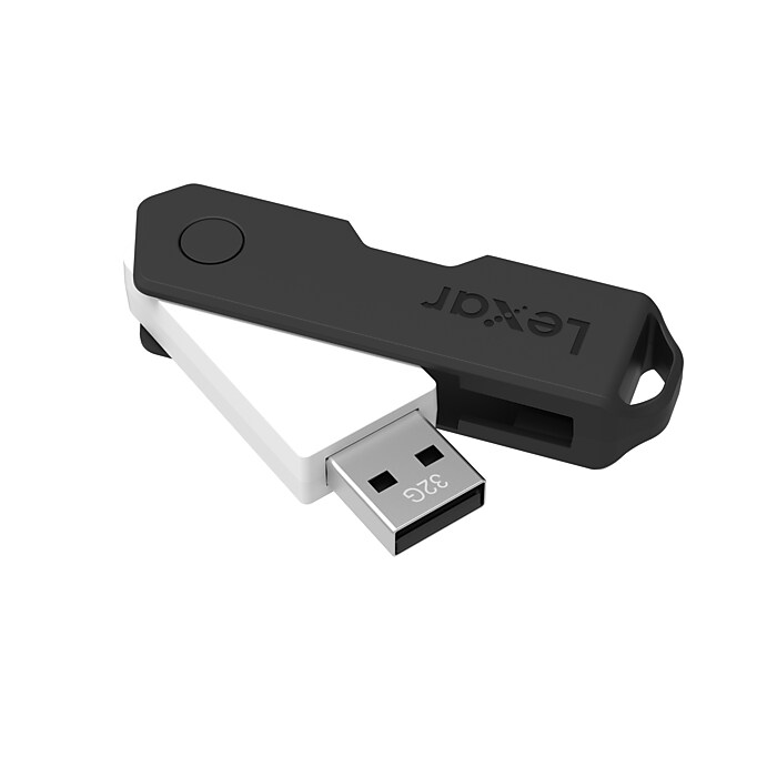 Lexar Twist Turn2 32GB USB 2.0 Type A Flash Drive, Black (JDTT2