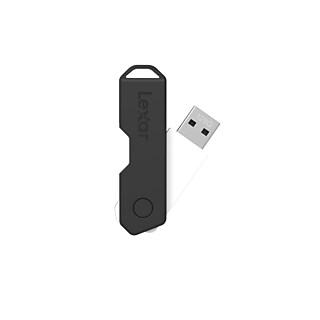 Lexar Twist Turn2 64GB USB 2.0 Type-A Flash Drive, Black (JDTT2