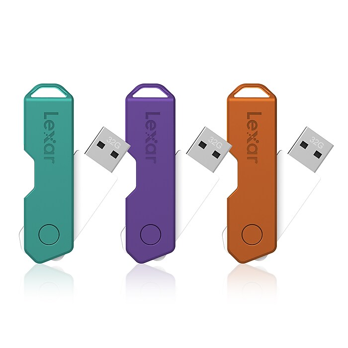 Lexar Twist Turn2 32GB USB 2.0 Type-A Flash Drive, Teal/Purple