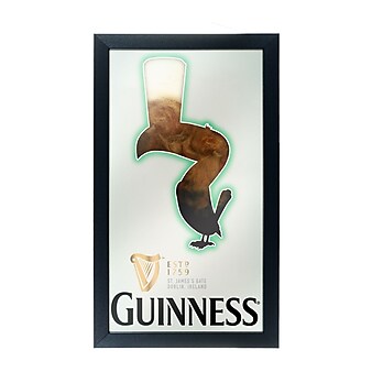 Guinness Framed Mirror Wall Plaque 15 x 26 Inches - Feathering