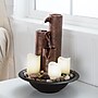 Pure Garden Tiered Column Tabletop Fountain - LED Lights and Candles~#|#~sp4396086_sc7