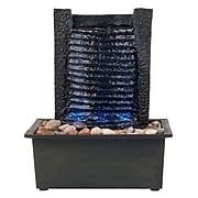 Pure Garden LED Waterfall Tabletop Fountain with LED Lights