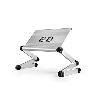 Uncaged Ergonomics WorkEZ Executive with 2 Cooling Fans + 3 USB Ports, Silver (WEEFHs)