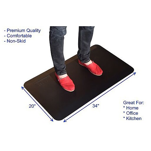 Uncaged Ergonomics 34x20 Anti Fatigue Mat Black Molded High Density
