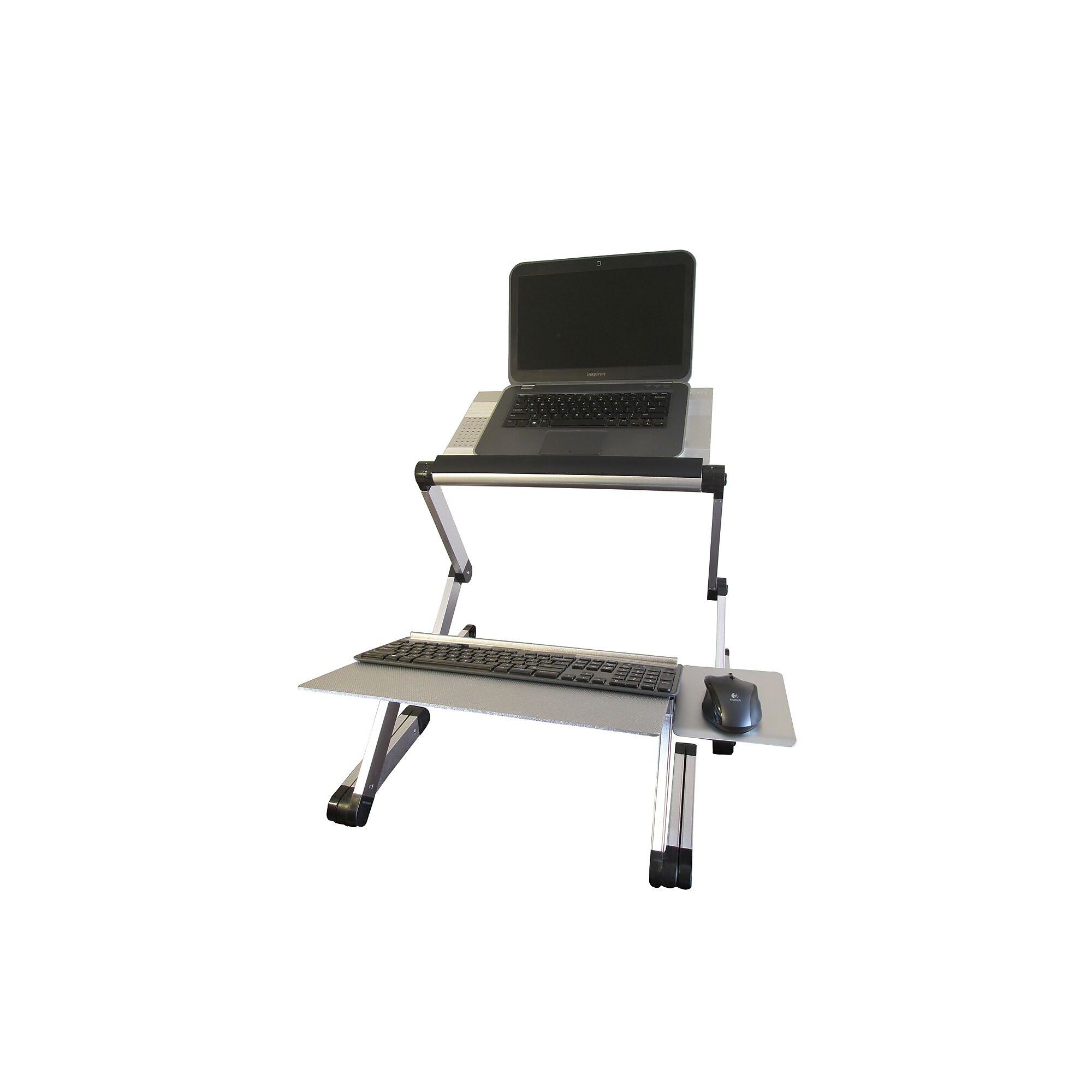 Uncaged Ergonomics WorkEZ Standing Desk Silver with 2 fans and 3 usb ports (WESDsFAN) Sansujyuku sansujyuku.com
