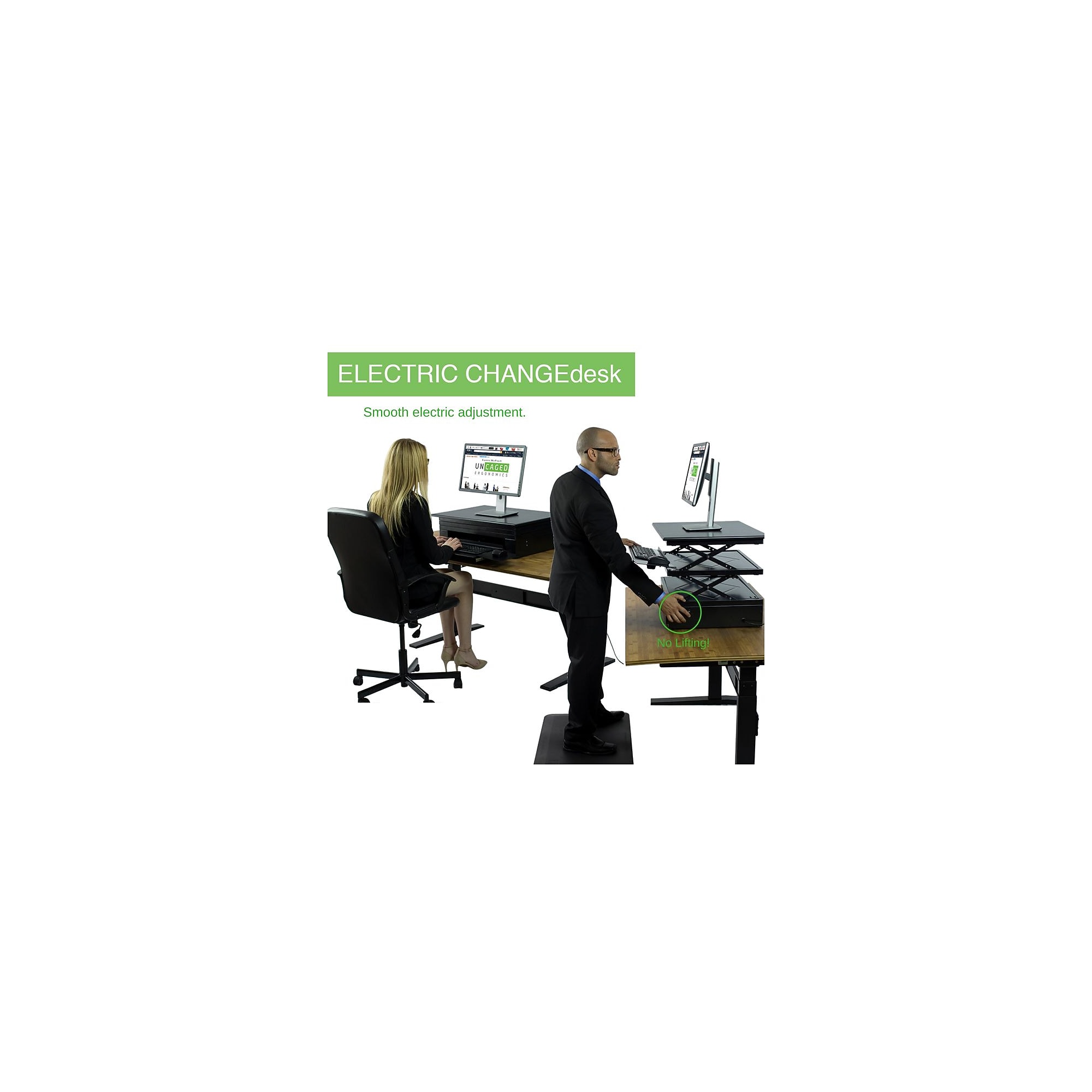 Uncaged Ergonomics Electric CHANGEdesk Adjustable Height Standing Desk Conversion, Black (CDE) Sansujyuku sansujyuku.com