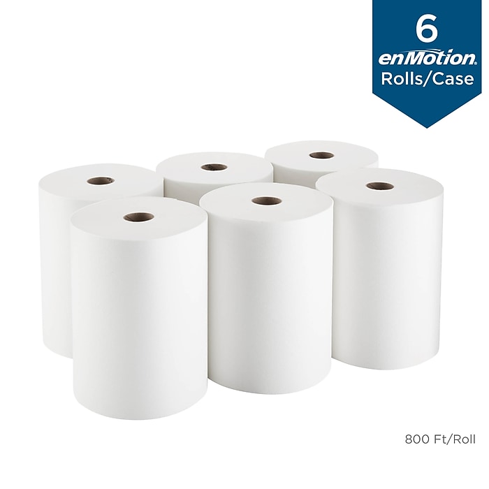 enmotion Hardwound Paper Towels, 1-ply, 800 ft./Roll, 6 enmotion Hardwound Paper Towels, 1-ply, 800 ft./Roll, 6
