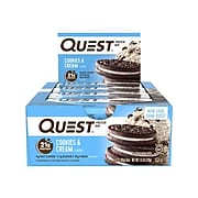 Quest Protein Bars, Cookies & Cream, 2.12 Oz., 12/Box (00018)