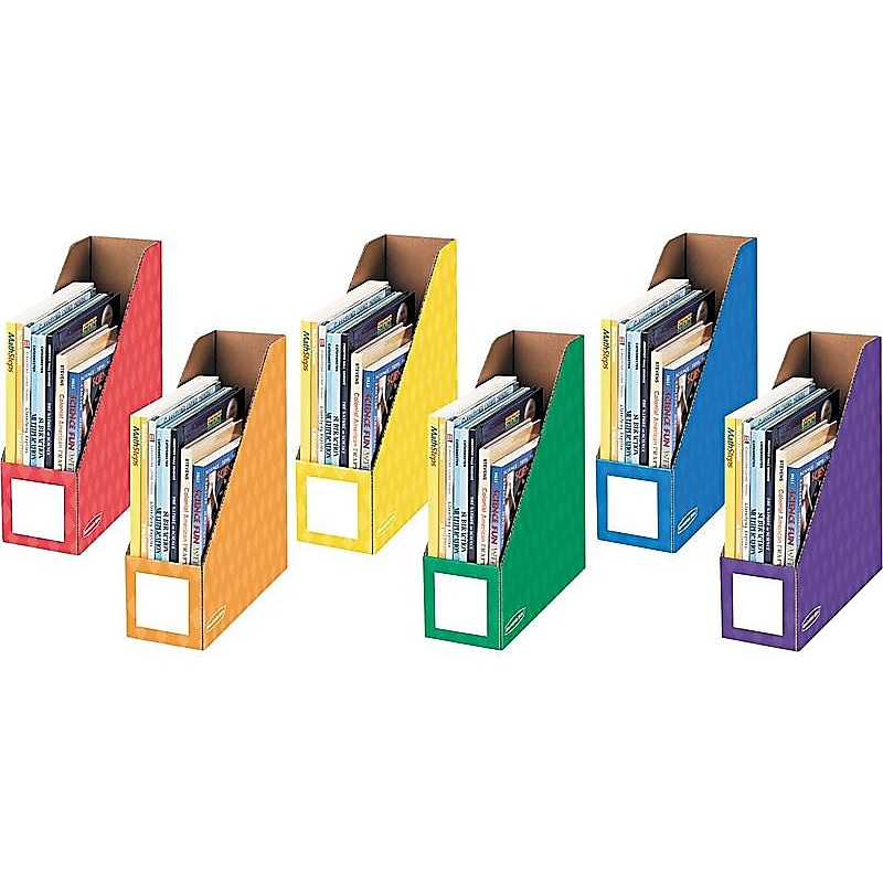 Bankers Box 12.88" x 4.25" x 11.38" Cardboard Magazine File, Assorted Colors, 6/Pack (3381901) image 1