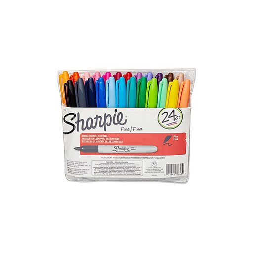 Sharpie® Fine Point Permanent Markers, Assorted Fashion Colors, 24/pk