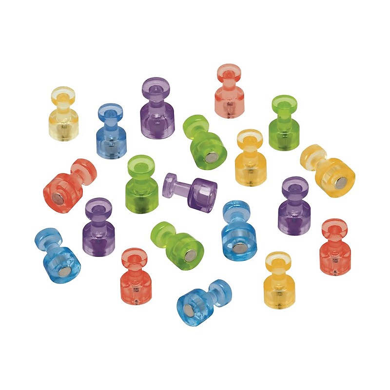 Quartet Magnetic Push Pins, Assorted Colors, 20/Pack (MPPC) image 1