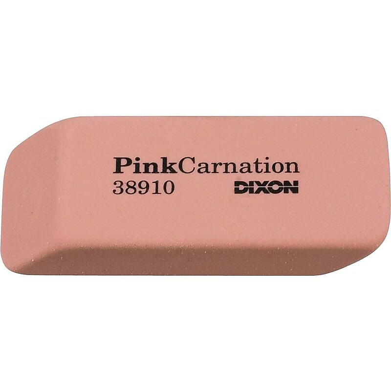 Dixon Pink Carnation Large Erasers, Pink, Dozen (38910) image 1