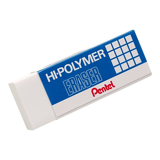 PENTEL HI POLYMER WHITE ERASER BOX - 072512027660