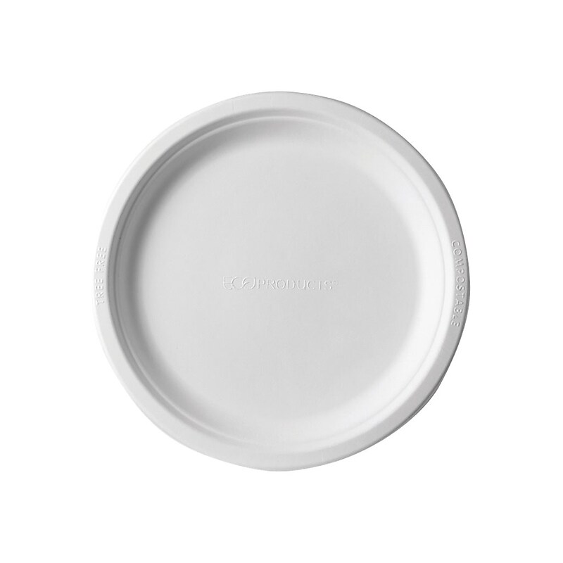 Eco-Products Vanguard Sugarcane Plate, White, 9", 500/Carton (EP-P013NFA) image 1