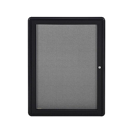 Ghent Ovation Fabric Enclosed Bulletin Board, Black Frame, 2'H x 3'W