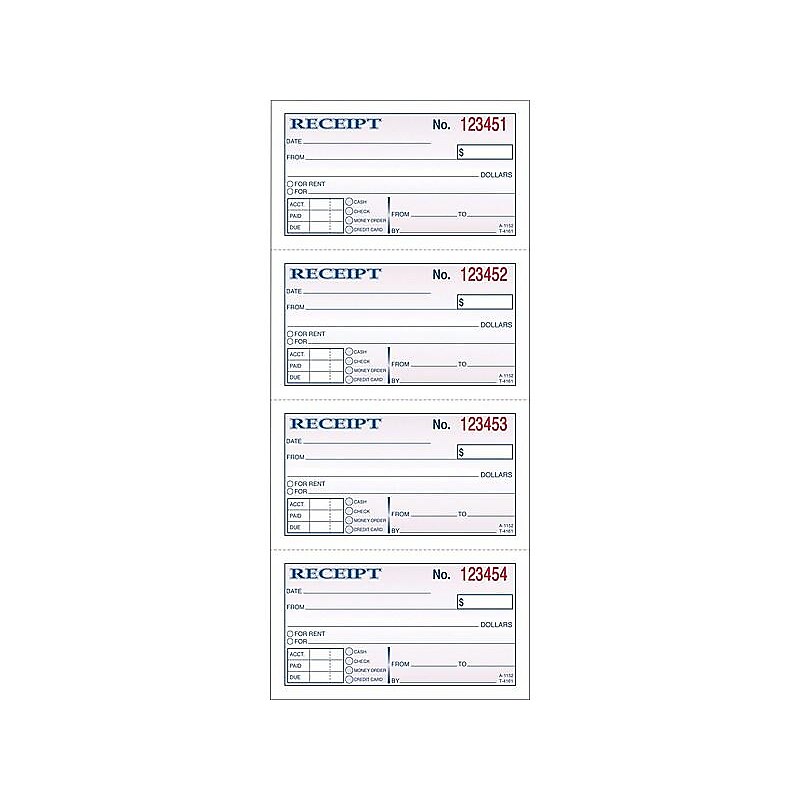 Adams 2-Part Carbonless Receipts, 2.75"L x 4.75"W, 200 Sets/Book (DC1152) image 1