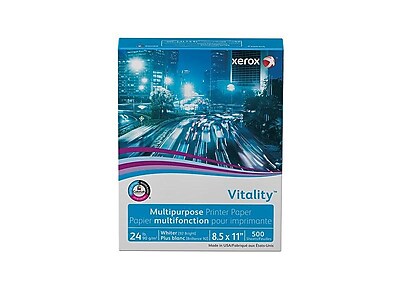 Xerox Vitality 8.5″ x 11″ Multipurpose Paper, 24 lbs., 92 Brightness, 500 Sheets/Ream (3R02531) Simolary simolary.com