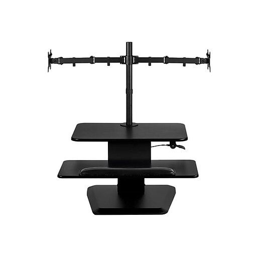 MountIt! Standing Desk Converter with Dual Monitor Mount, Aluminum (MI