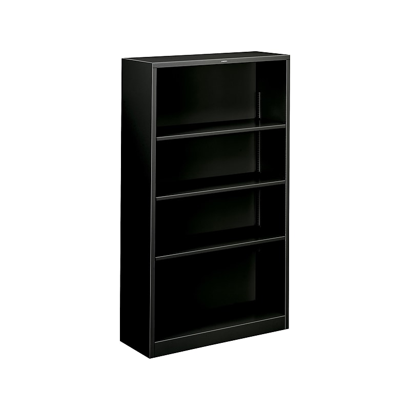 HON Brigade 4-Shelf 59"H Bookcase, Black Steel (HS60ABCP) image 1