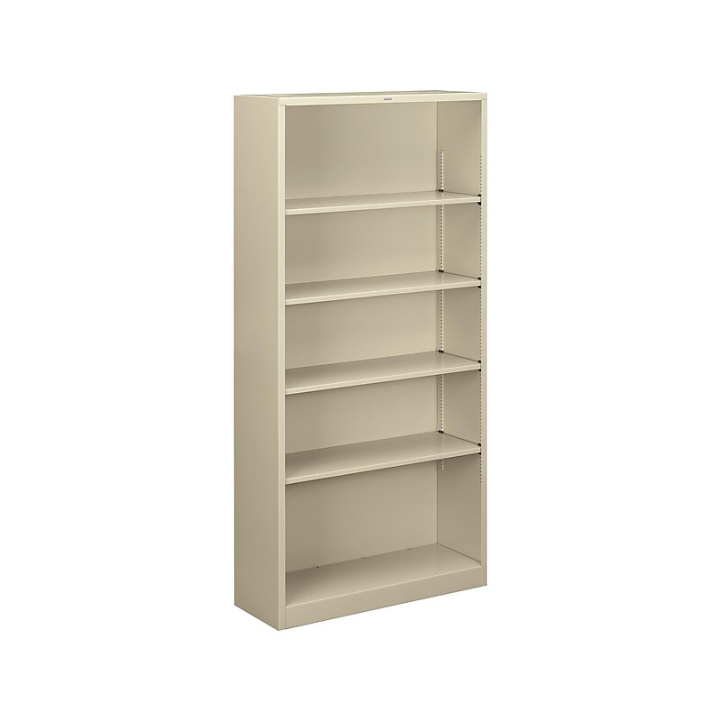 HON Brigade 5-Shelf 71"H Bookcase, Putty Steel (HS72ABCL) image 1
