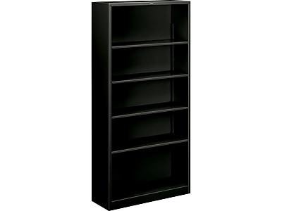 HON Brigade 5-Shelf 71"H Bookcase, Black Steel (HS72ABCP)