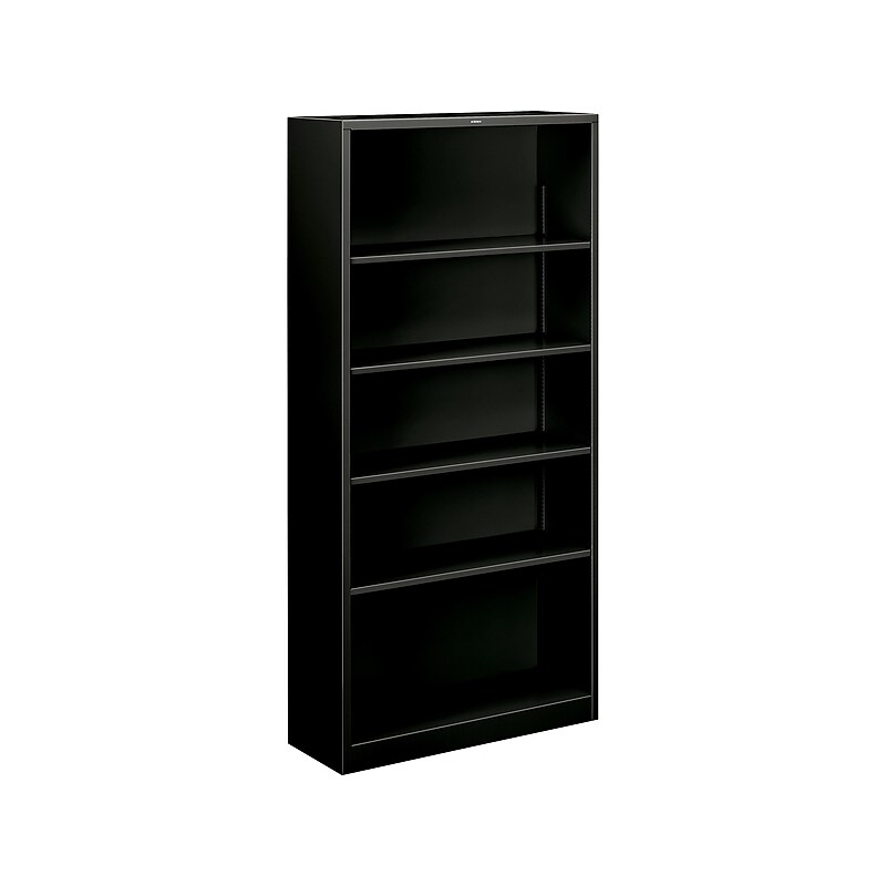 HON Brigade 5-Shelf 71"H Bookcase, Black Steel (HS72ABCP) image 1