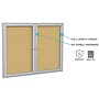 Ghent Cork Enclosed Bulletin Board, Aluminum Frame, 3'H x 5'W (PA23660K)~#|#~sp44336754_sc7