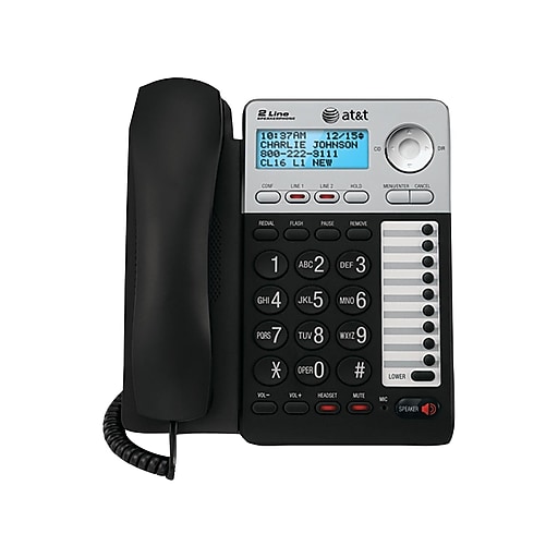 AT&T 2Line VOIP Phone, Black (ATTATML17929) Staples