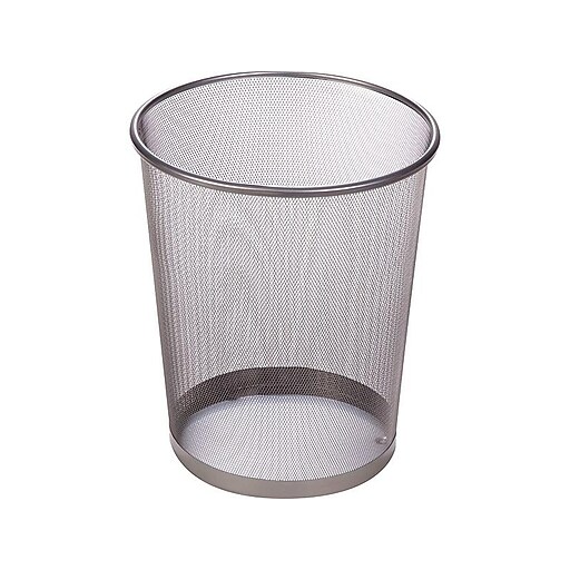 HoneyCanDo Indoor Trash Cans w/ no Lid, Silver Steel Mesh, 4.75 Gal