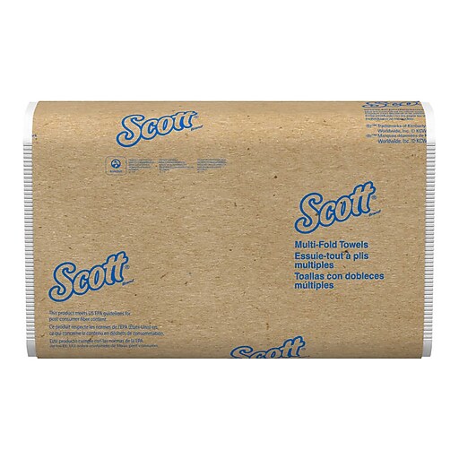 Scott® 1Ply Multifold Paper Towels, 250 Sheets/Pack, 16 Packs/Case
