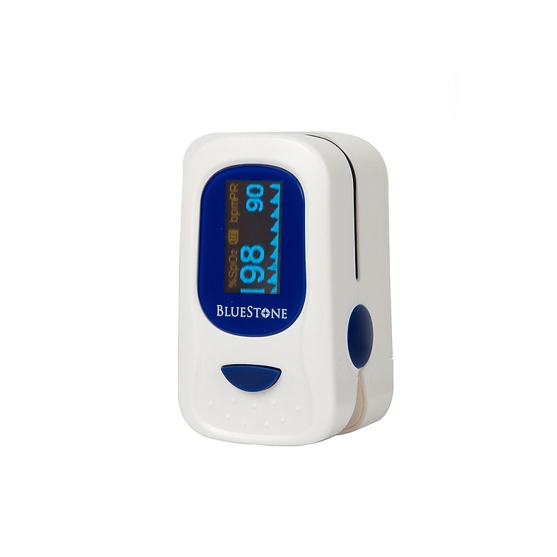 Bluestone Fingertip Pulse Oximeter, White/Blue (80-5105) image 1
