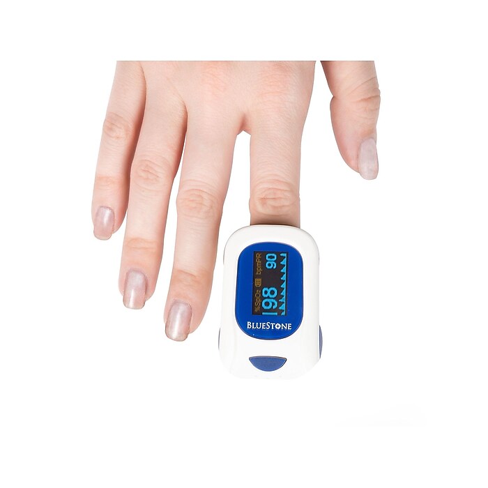 Bluestone Fingertip Pulse Oximeter, White/Blue (80-5105